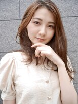 シュシュ(shushu)&nbsp;かきあげ前髪大人のロングヘア【有海一生】/髪質改善/グレージュ