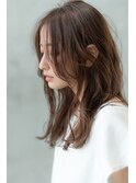 大人かわいい前髪セシルカットココアブラウンフリンジウェーブ