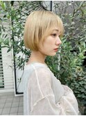 大人ショートボブ前髪あり切りっぱなしラウンド前髪丸みK04-05