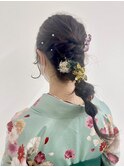 【BelleCoupes】卒業式 たまねぎヘア ドライフラワーアレンジ