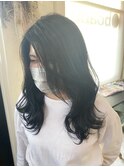 #黒髪 #ロング #ミディアム #韓国風 #巻き髪