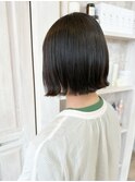 福山市美容室人気caaryナチュラルストレート切りっぱなしボブ