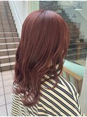 ピレンジカラーくすみピンクツヤ髪ロング