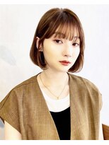 アンク(ank)&nbsp;大人可愛い20代30代40代小顔ワンサイドショートボブ丸み重めボブ