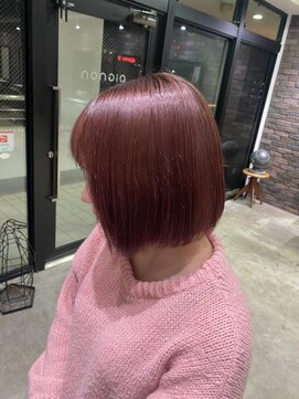 セプト 天神大名(SEPT.) ハイトーンボブ　ピンクベージュ　ケアブリーチ　10代　20代