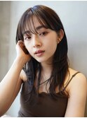 セミロング/レイヤーカット/顔まわりレイヤー