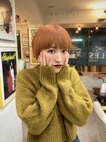 ヘアー アレス(hair ales)&nbsp;ピノコオレンジ　オレンジベージュ　マッシュショート　ショート