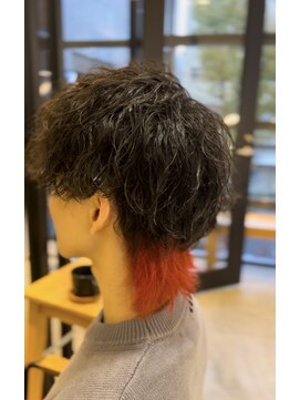 ニカイ(2F) メンズ波巻き×ウルフ/デザインカラー