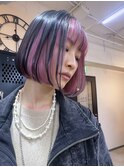 ピンクベージュくびれミディアムミディアムレイヤー