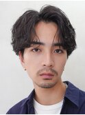 渋谷メンズパーマフェザーパーマシャドウパーマセンターパート