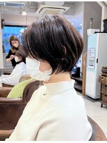 ネオリーブアイム 横浜西口店(Neolive aim)&nbsp;バームをつけるだけ丸みショート　艶髪束感アッシュブラウン