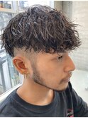 ツイストスパイラルパーマメンズパーマ波巻きパーマツーブロック