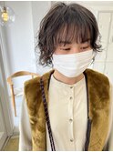 個性的ニュアンスパーマ×くすみアッシュカラー