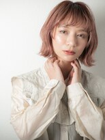 モッズヘア 上尾西口店(mod's hair) ミルクティーピンクハイライト外ハネボブウルフw上尾10代20代