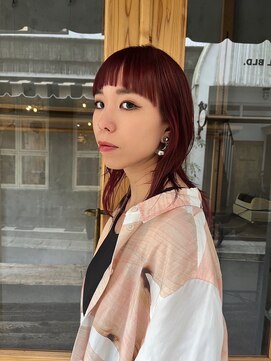 ステップボーンカット トーキョー(STEP BONE CUT TOKYO) 【ステップボーンカット】マッシュウルフ/赤髪/ラズベリーカラー