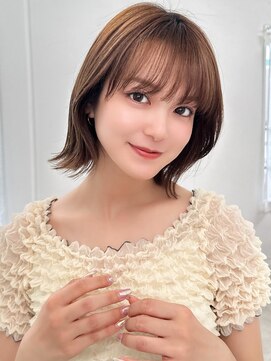 ラフィス ヘアー バンビ 近鉄奈良店(La fith hair bambi) 【La fith】外ハネボブ×ブリーチなし×ヘーゼルブラウン
