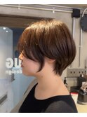 大人ショート/ショートボブ/脱白髪染め