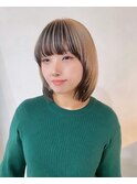 柔らかベージュと辛口ブラックのメリハリインナーカラー♪