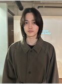 メンズボブウルフメンズミディアムレイヤーカットメンズウルフ