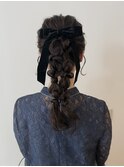 大人綺麗めツインポニーアレンジ
