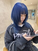 ラボヌールヘアー オリビエ 北千住店(La Bonheur hair Olivier)&nbsp;ブルー_ウルフレイヤー_ツヤ【OZAWA】