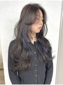 レイヤーカットイヤリングカラーブルーラベンダー