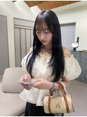 レイヤーロング/髪質改善/黒髪/ストレート/縮毛矯正