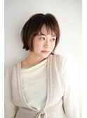 くびレイヤーエモージュ前髪モテベージュレイヤーミディ/高円寺