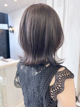 キャアリー(Caary) 福山市美容室Caary透明感つやパープルブラックカラー