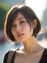 サロンドアイ(salon de i) 大人丸みショートボブ × モカブラウン