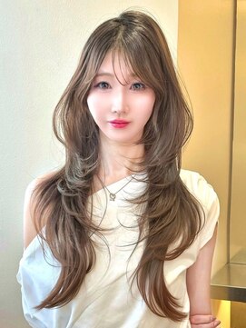 ロンドガーネット 池袋(Lond garnet) ミニウルフレイヤーカット顔周り前髪韓国ミディアムロング/池袋