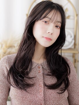 カバーヘア ブリス 大宮西口(COVER HAIR bliss) ダークグレージュ小顔くせ毛風ロングレイヤーa大宮20代30代40代