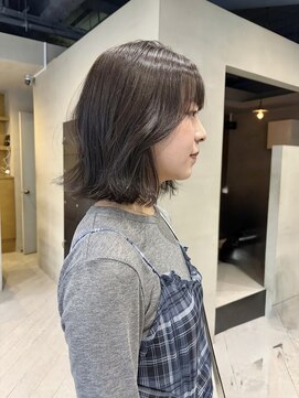 ヘアー アイス ルーチェ(HAIR ICI LUCE) 透明感グレージュカラー地毛カラーボブレイヤー/中西