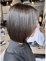 ヘアーリビング 730 宜野湾 730 bob style ボブ/ダブルカラー/ショート/ベージュ/ハイライト
