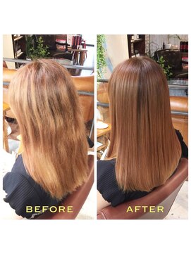 ペーパーズ(Hair salon PAPERS) ムラに見えるカラーが綺麗になります。