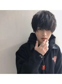 スパイラルパーマ 黒髪マッシュ
