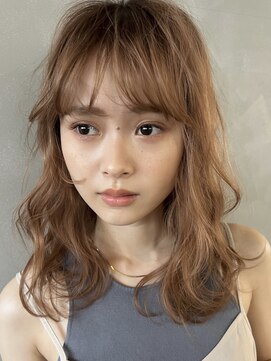 パーク(PARK) 【PARK】おくれ毛ミディアムレイヤー×ウォームベージュ