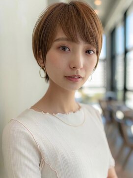 イオ 本厚木(io) 20代30代大人かわいい丸みショートベージュカラー前髪