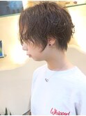 20代 アッシュブラック メンズライク スパイラルパーマ 池袋