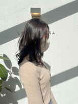 ヘッツ 仙台駅前店(HETTU)&nbsp;黒髪/グレーベージュ/レイヤーロング/前髪パーマ/仙台