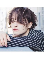 ミットバイツリー センター北(mit by tree)&nbsp;暗髪アッシュ無造作ハイライトショートボブ