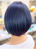 20代30代大人可愛いエアリーショートブルーブラック透明感