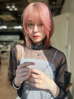 ランテルディ 渋谷(LANTERDIT)&nbsp;ペールピンクカラー　ケアブリーチ　顔周りカット　レイヤーボブ
