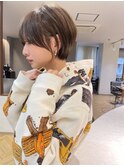 ショートボブショコラベージュボブルフベビーバング
