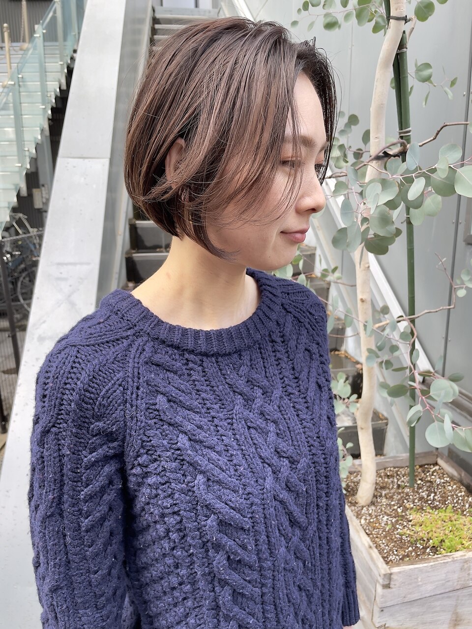 小顔×似合わせカット+透け感カラー+潤トリートメント\14850 →\13200