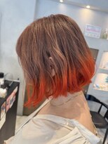 アース オーセンティック 東久留米店(EARTH Authentic)&nbsp;エンドカラーオレンジ切っぱなしボブ