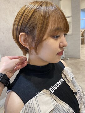 ラボヌールヘアーグレース 門前仲町店(La Bonheur hair grace) 【杉本】ショートヘア/くびれショート/丸みショート/ベージュ