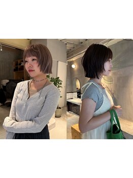 切りっぱなしボブやレイヤーボブなど、ミリ単位で繊細で多彩なボブデザインを造ります。