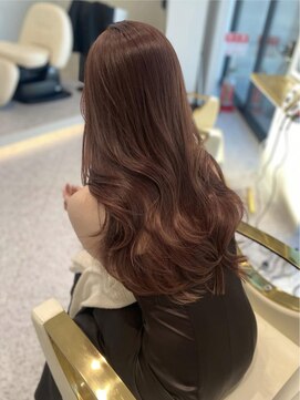 ラヴィ(Lavie) 髪質改善ミディアムレイヤーワインレッドココアベージュ黒髪小顔