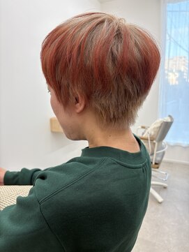 オレンジカラー/ショートカット/ショートボブ